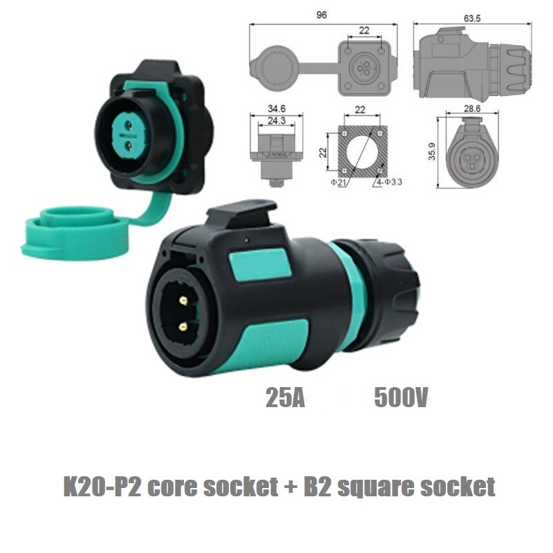 K20-P2 core socket A2 rear nut socket B2 core square socket C2 connection socket