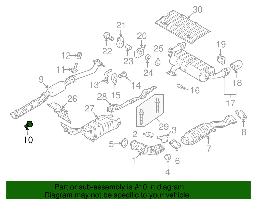 Genuine Mitsubishi Intermediate Pipe Front Bolt MF241313