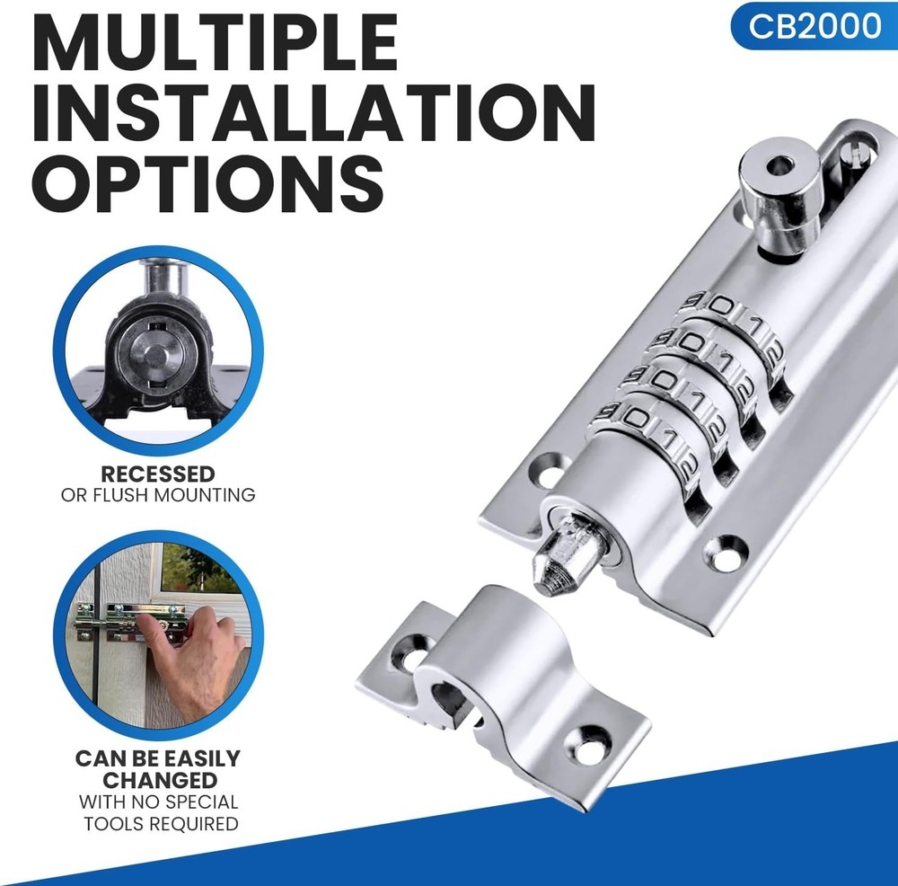 Chrome Finish Combination Latch - Childproofing Solution