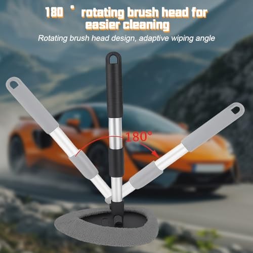 Car Windshield Cleaner Tool, Extendable Handle Vehicle Window Cleaner Triangle