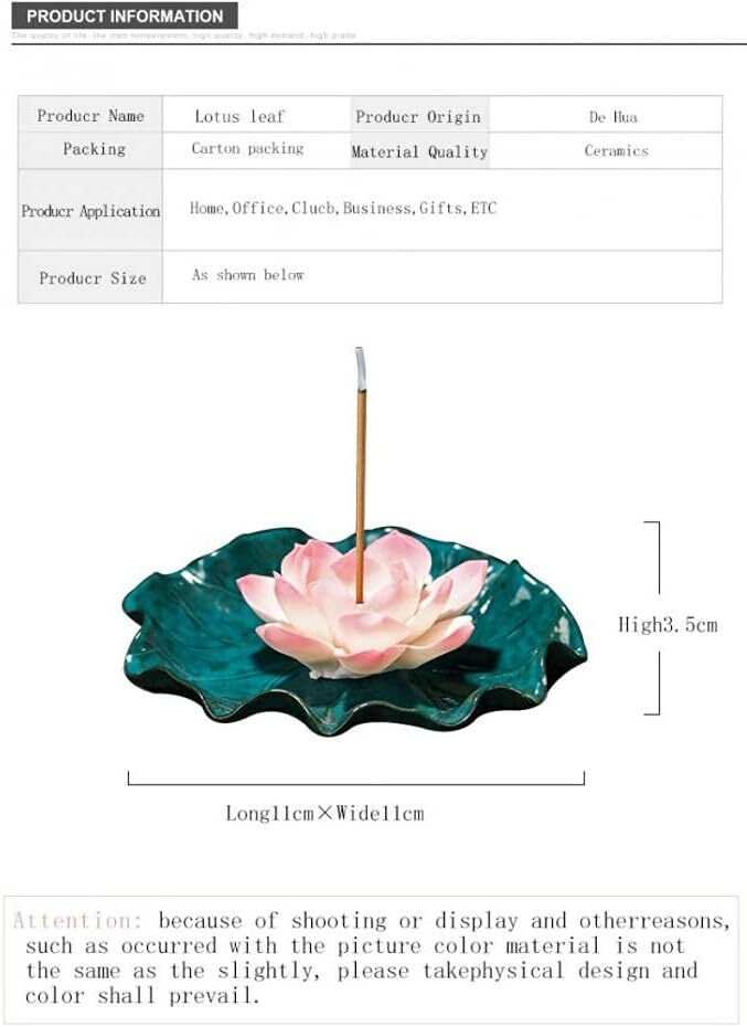 Ceramic Lotus Handmade Incense Burner Stick Holder Plate Three Hole