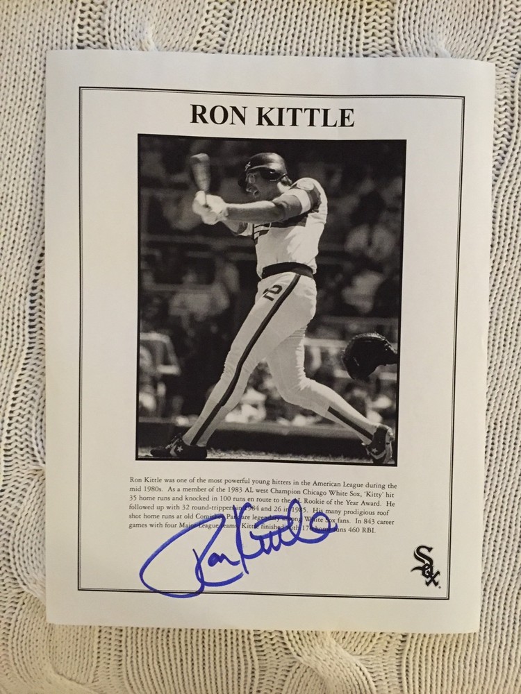 Ron Kittle White Sox Signed Picture