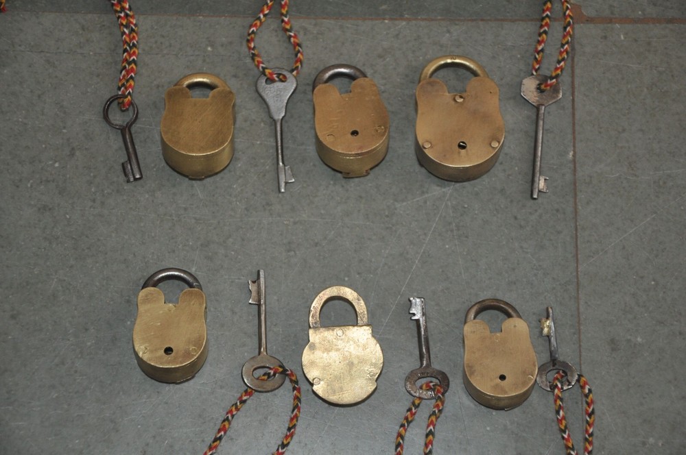 6 Pc Different Vintage Brass Fine Handcrafted Small Padlocks