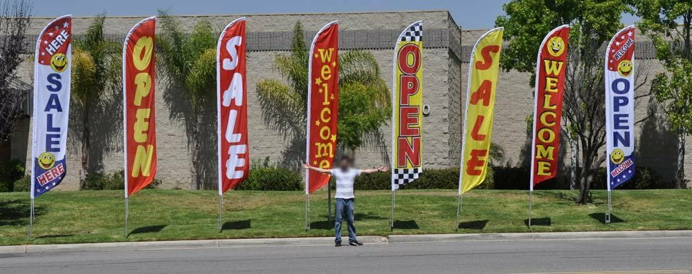Open Drive-in (checkered) Feather Banner Swooper Flag - Replacement FLAG ONLY