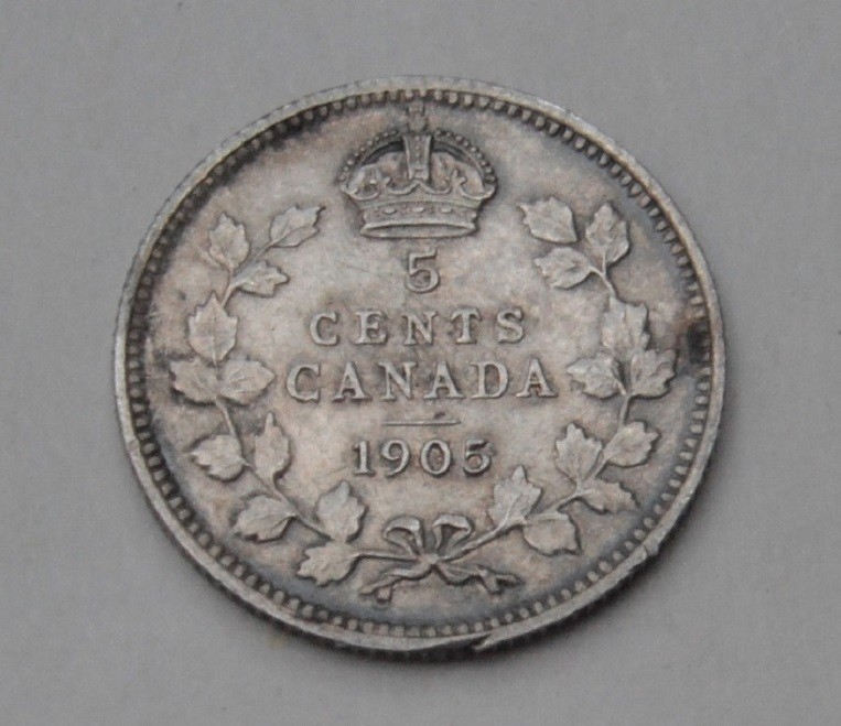 Canada--1905 silver nickel...VF grade-- cleaned--Aex
