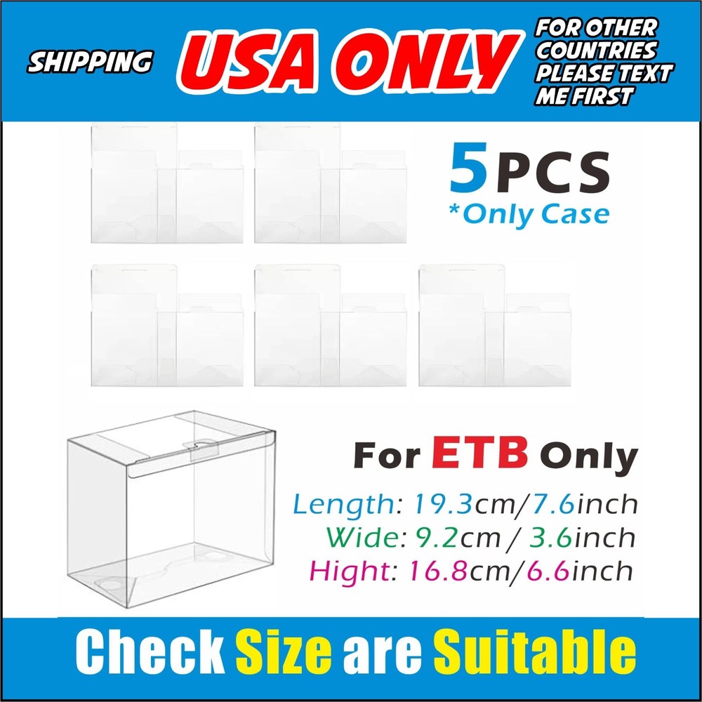 5 PCS Elite Trainer Pokemon Box Card protector ETB acrylic display case