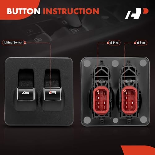 Power Window Switch Compatible with Ford Transit Connect 2010-2017, Front Sid...