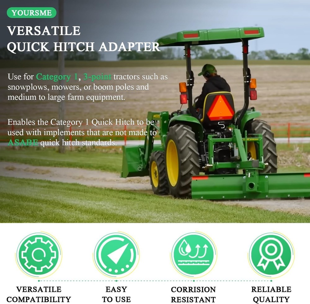 Adjustable Quick Hitch Adapter for Enhanced Tractor Compatibility – Alloy Steel