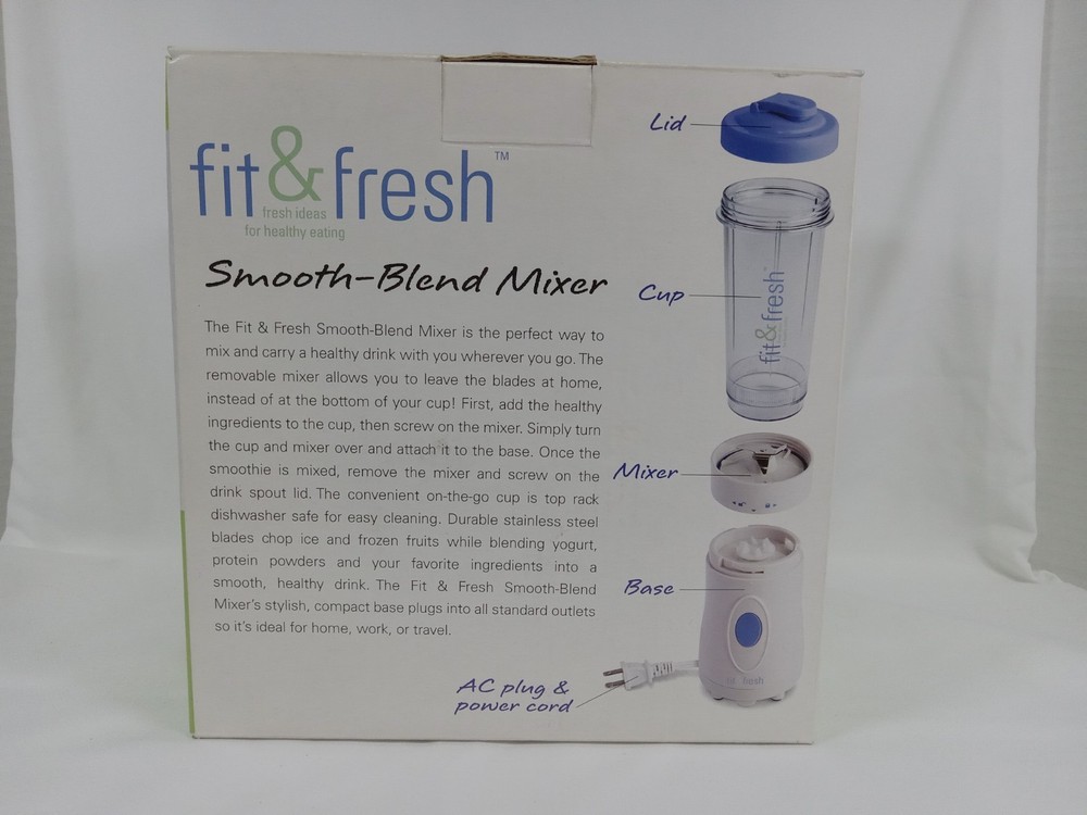 Fit & Fresh Smooth-Blend Mixer Personal Smoothie Maker Blender NEW