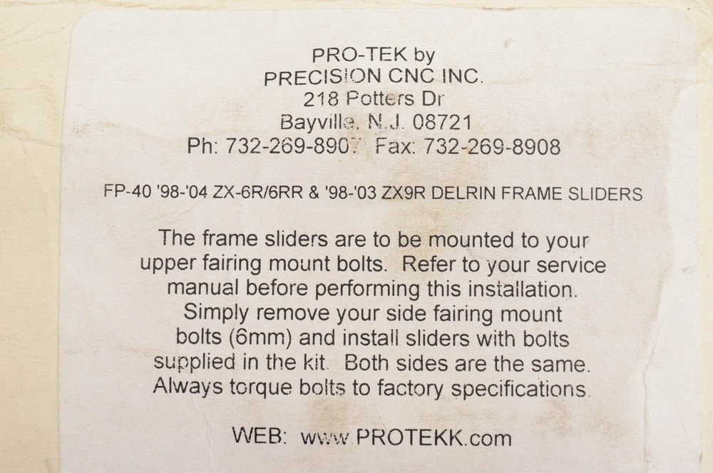 Pro-Tek PFP-40K Frame Sliders Kit NOS