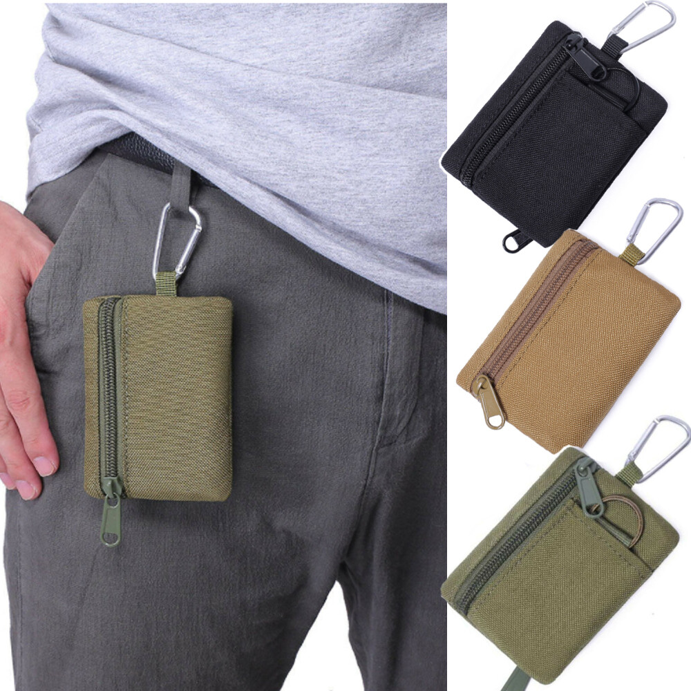 Tactical Molle EDC Pouch Bag Coins Organizer Pouch Key Hook Loop Military Wallet