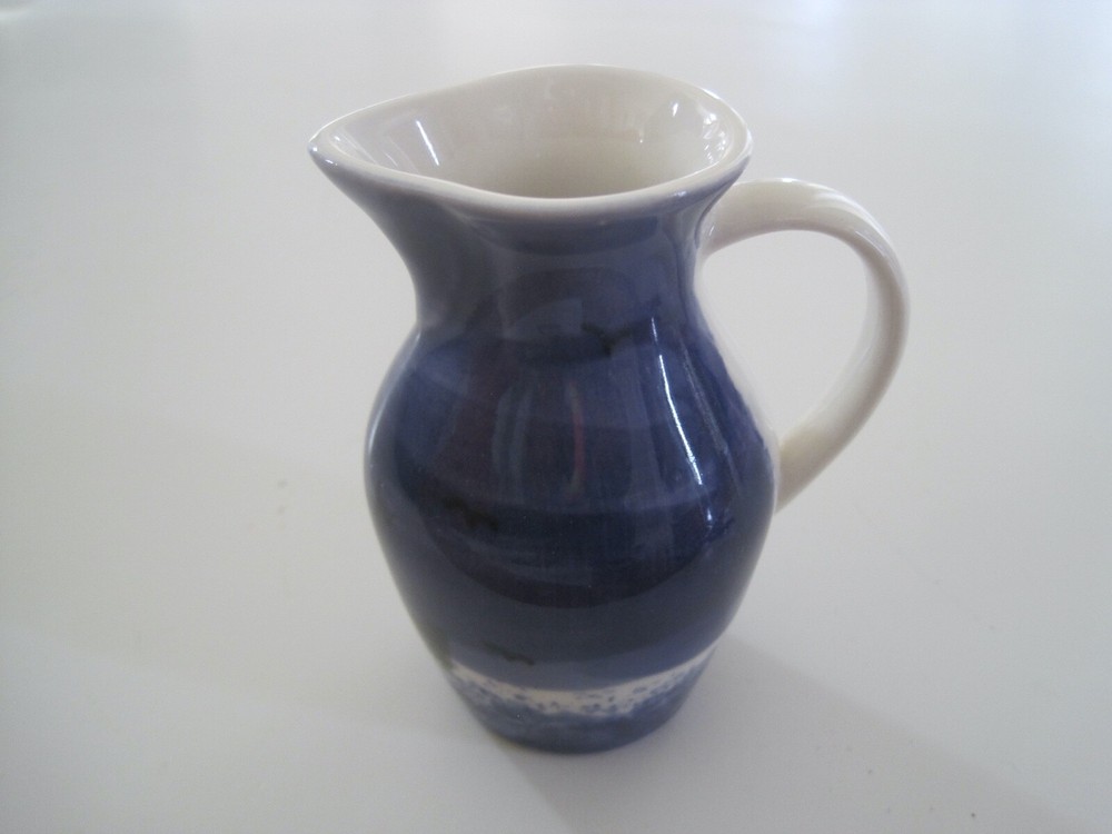 Ben Thomas Blue White Mini Pitcher 3.5" GUC No Chips Or Cracks