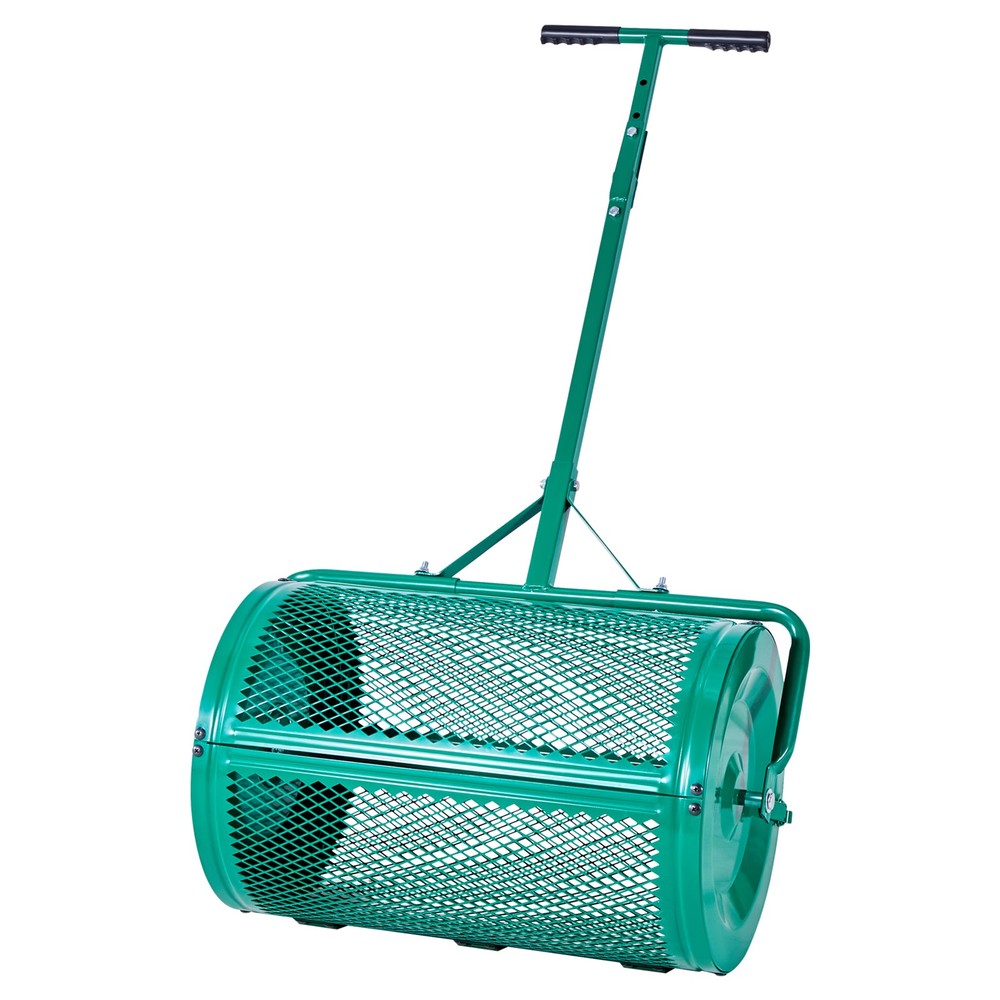VEVOR Compost Spreader 24 in Peat Moss Spreader Roller Push/Tow Handle for Yard