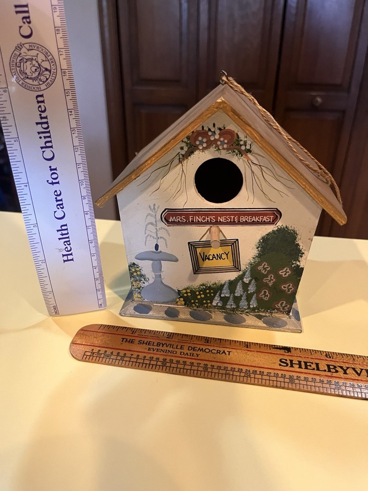 hand painted bird house decoration