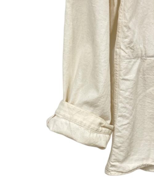 OUTIL Band collar shirt ivory