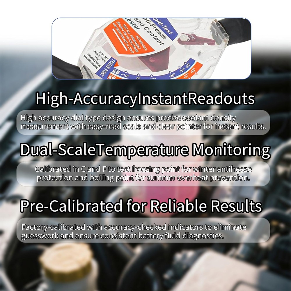 Coolant Tester Accessory set Antifreeze Hydrometer Diagnostic Tool