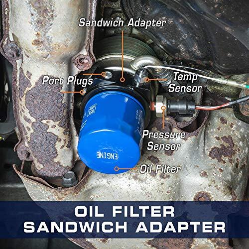 GlowShift Oil Filter Sandwich Plate Thread Adapter - 3/4-16 Thread - Install