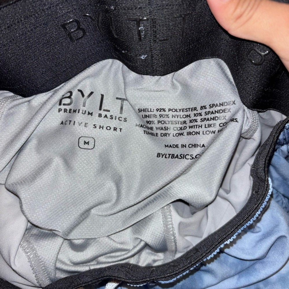 BYLT Premium Basics Mens S 6" Active Training Shorts Drawstring Lined Cloud Dye