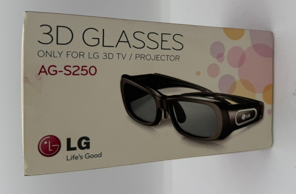 LG AG-S250 Active Shutter 3D Immersive Viewing Glasses : Unused