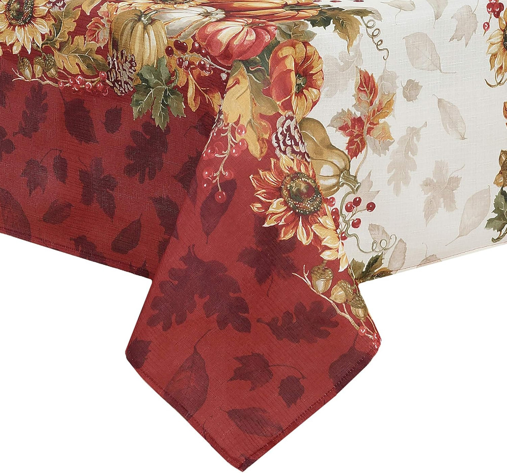 Swaying Leaves Fall Tablecloth, 60" x 102", Oblong/Rectangle, Multi-Color