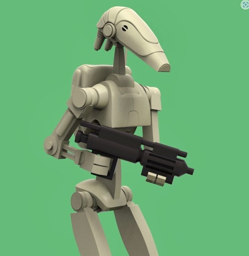 UNPAINTED Star Wars Battle Droid 3D Printed Model Kit Tall (2-22)