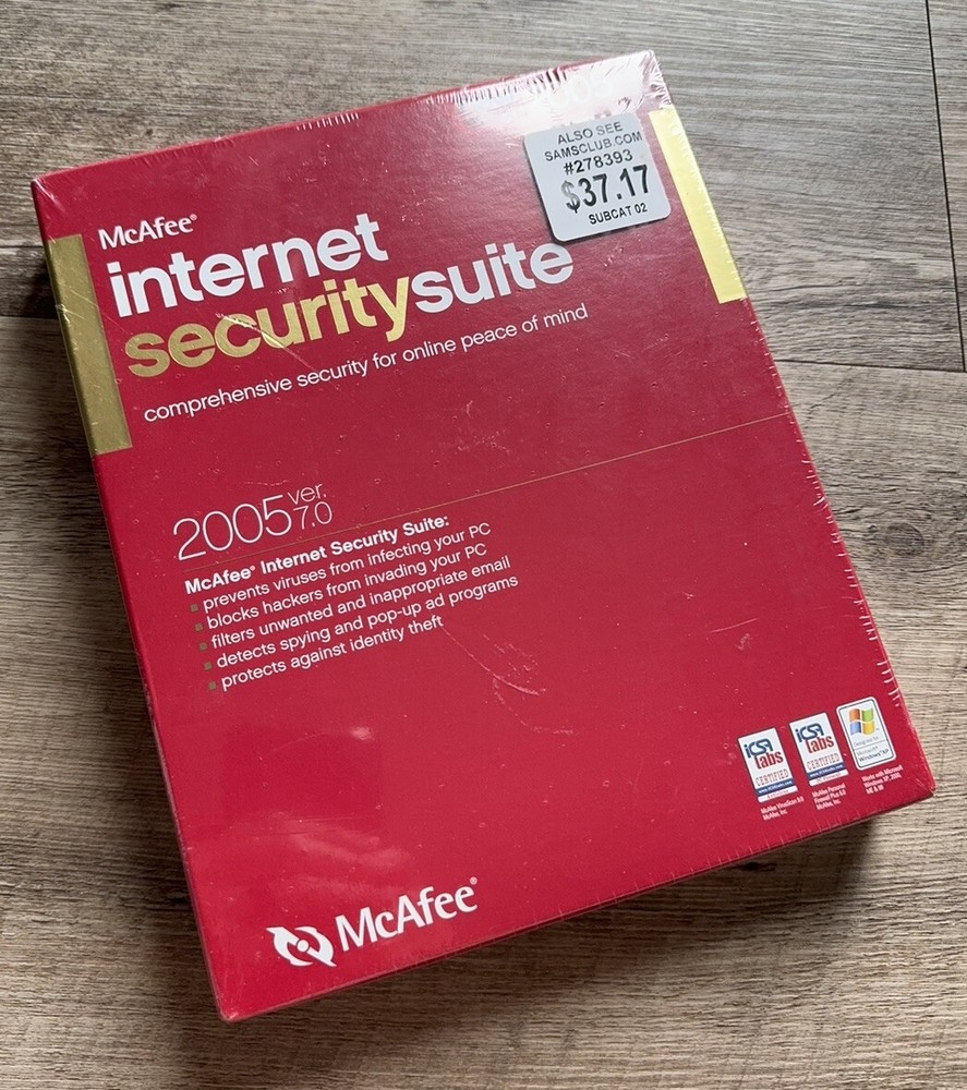McAfee Internet Security Suite 2005 Version 7.0 - Vintage Software PC Win 98/XP
