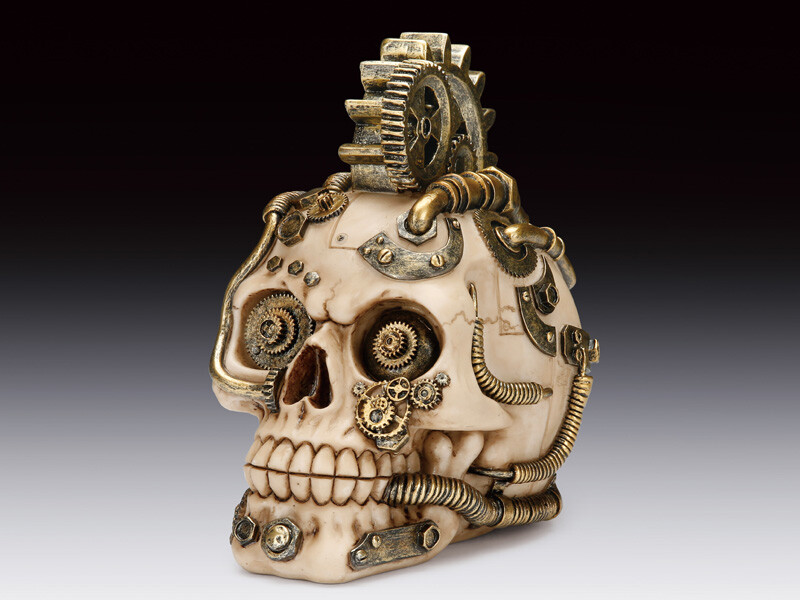 Steampunk Skull  Figurine Statue Skeleton Halloween