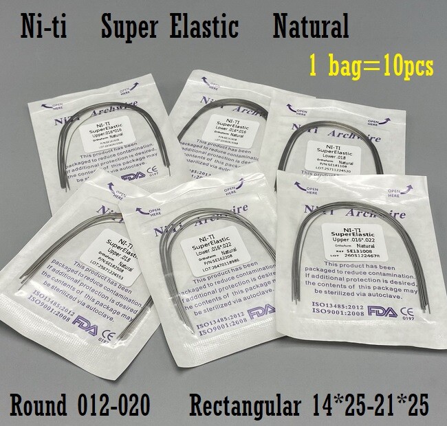 Dental Orthodontic Arch wire Super elastic Ni-Ti Round Rectangular Natural Form