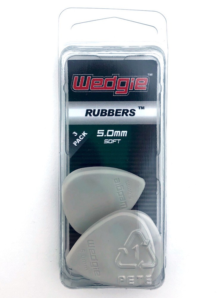 Wedgie Rubber Guitar Picks | 5.0mm | Soft | Light Grey | 3 pcs
