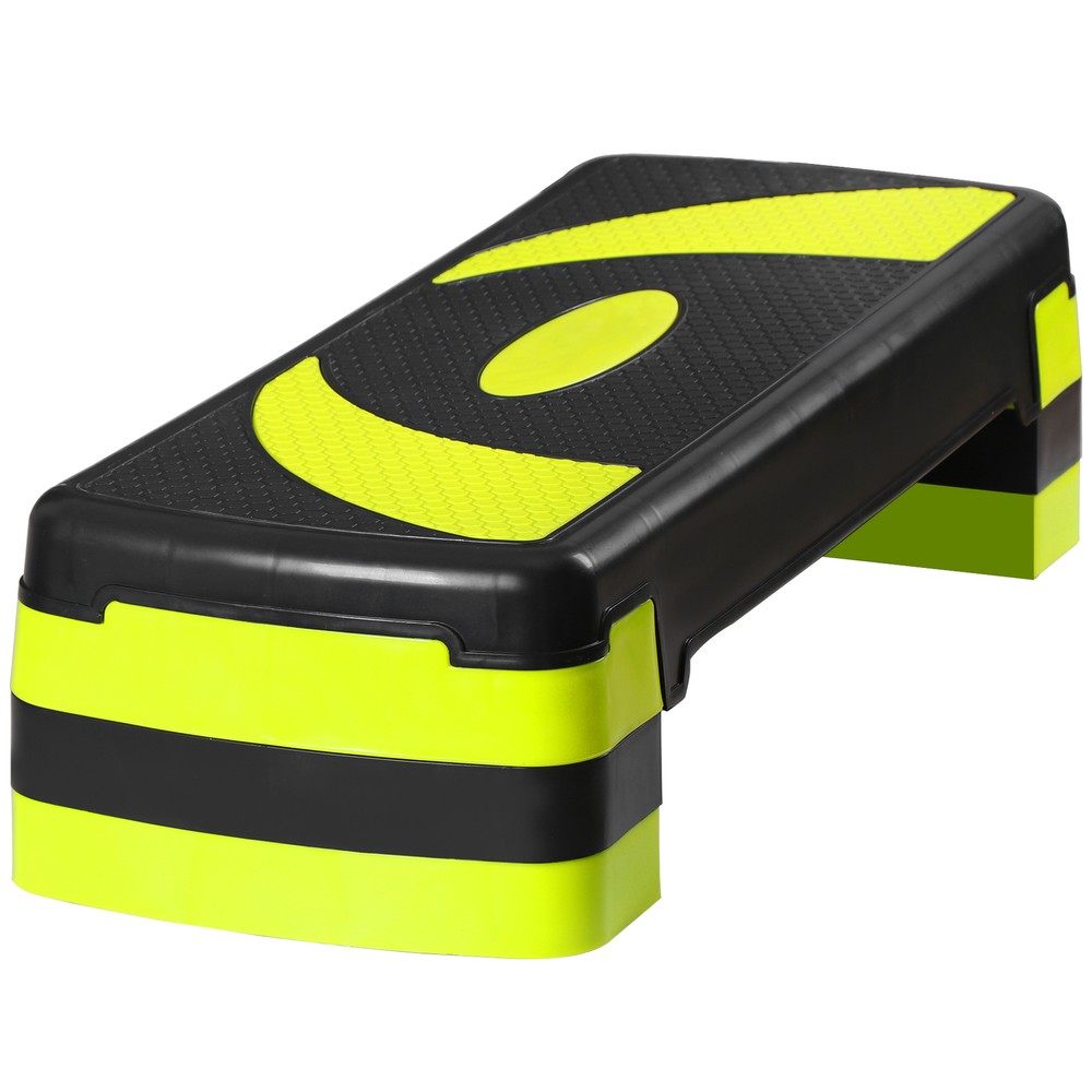 31" Exercise Step Platform Adjust Aerobic Step Platform Workout Stepper Yellow