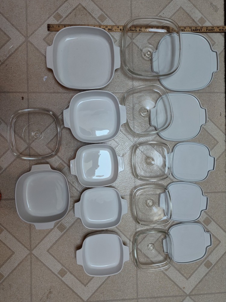 Corning Ware Dishes In Just White pattern.