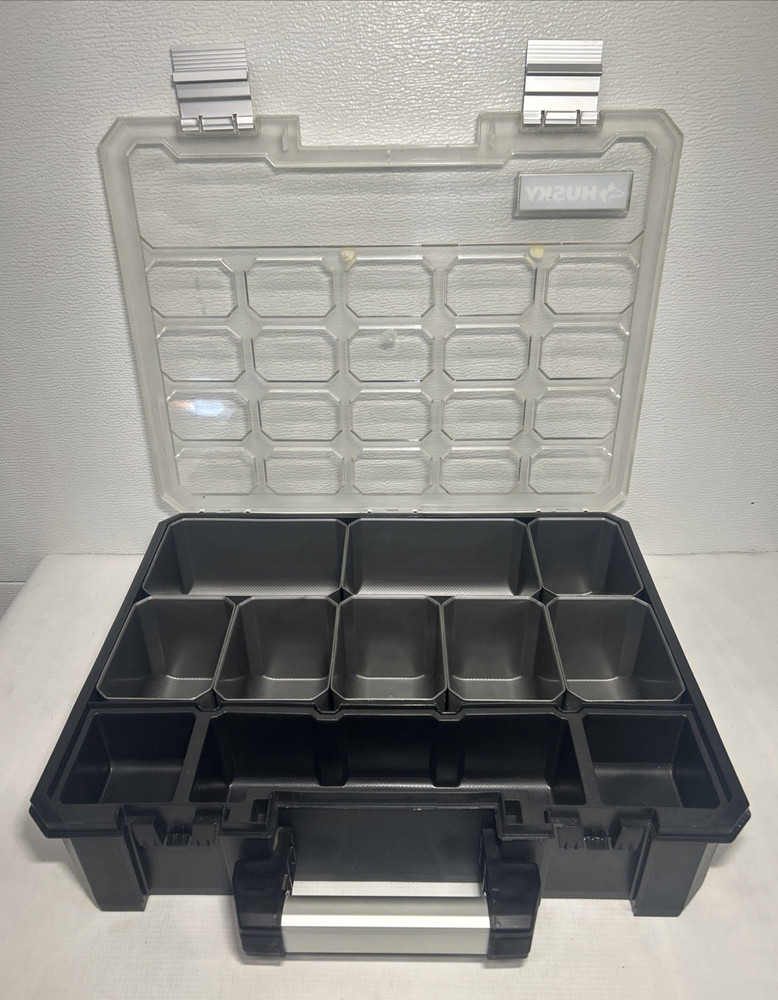 Husky Small Parts Tool Organizer Storage Hardware Case Toolbox 11 Compartments