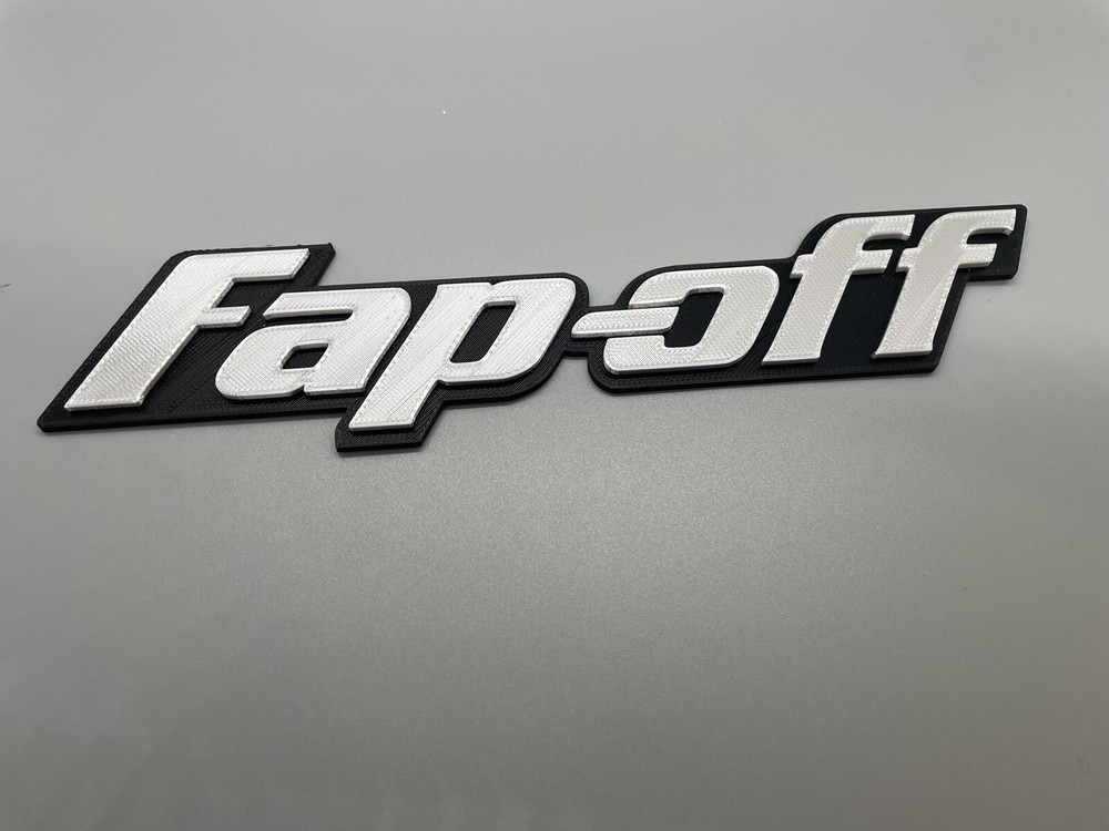 Fap-off Novelty 3D Printed Tool Box Badge.