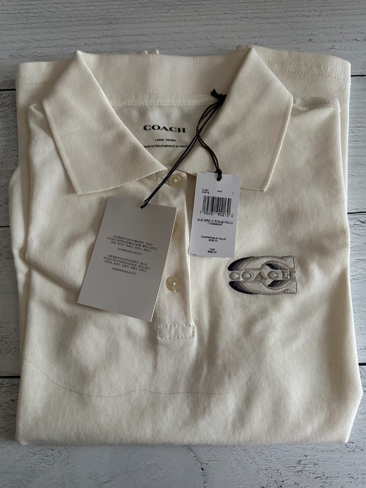BN COACH Solid Gradient Pique Polo Cotton Shirt  L