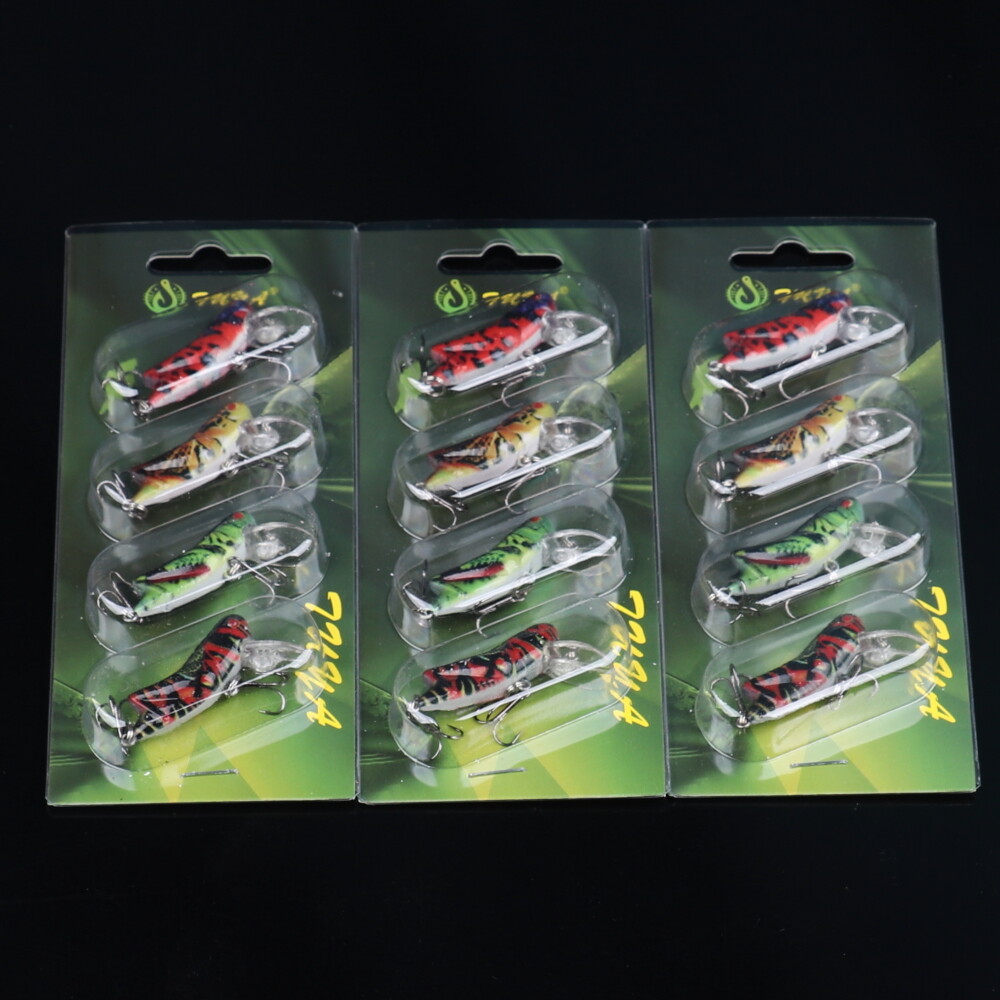 12pcs Artificial Hard Bait With Sharp Hook, Topwater Grasshopper Lure