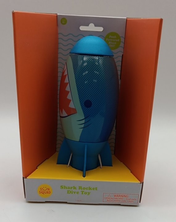 Sun Squad Shark Rocket Diving Toy Blue Pool Beach Water Launch