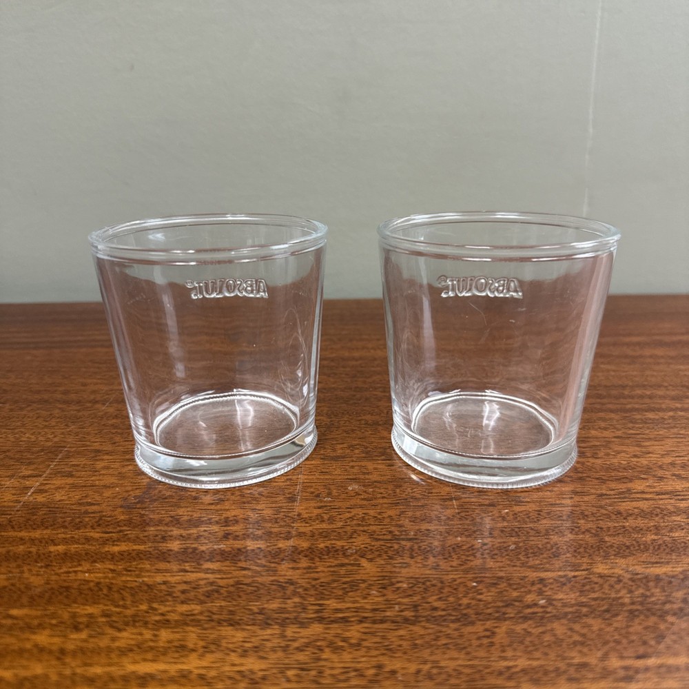 2 Absolut Vodka Rocks glasses