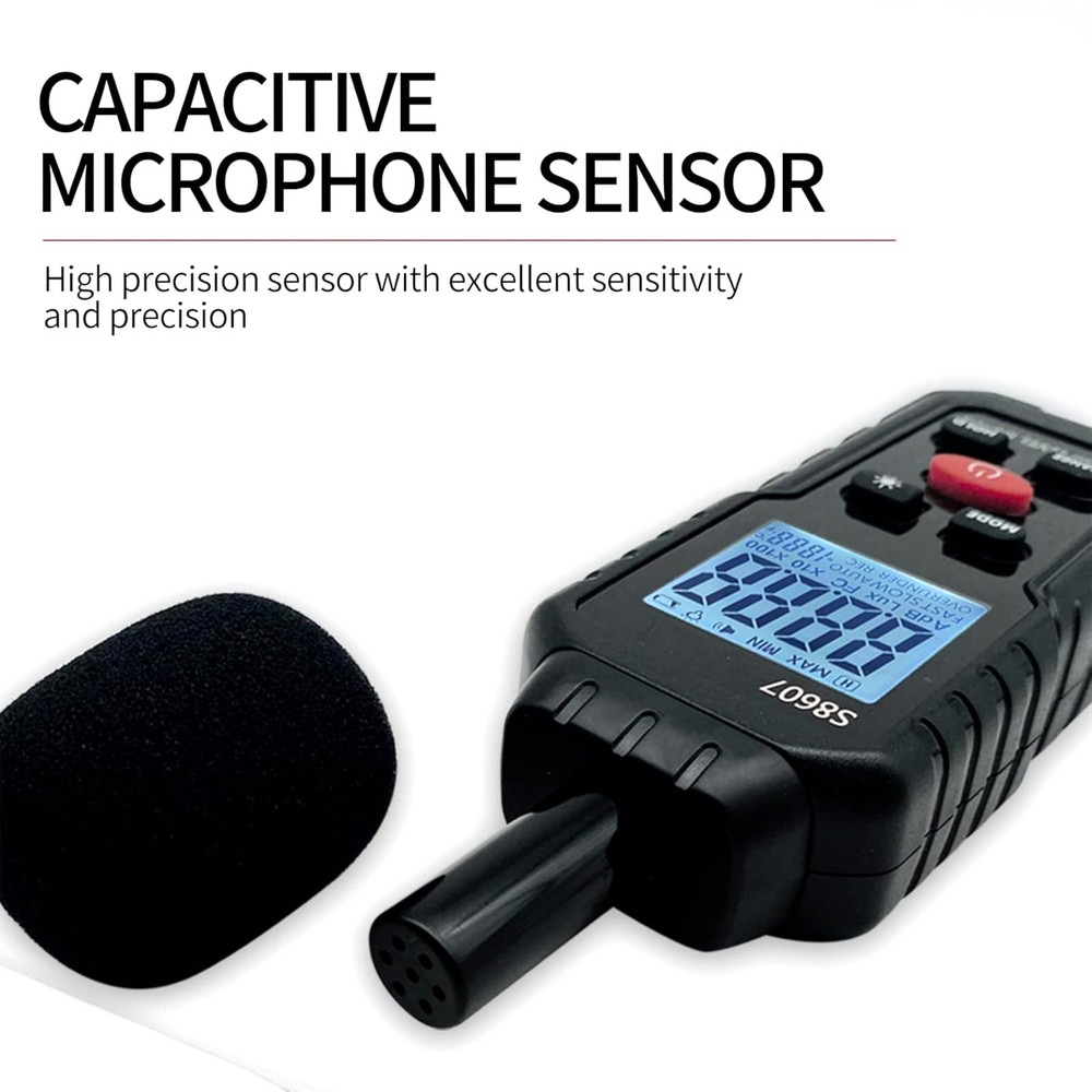 Digital Sound Meter with Data Hold Function 30-130dB Measuring Range A-Weight
