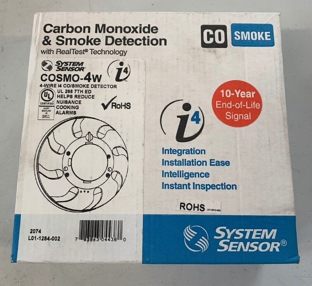 System Sensor COSMO-4W  Combination Carbon Monoxide & Smoke Detector 2032 exp