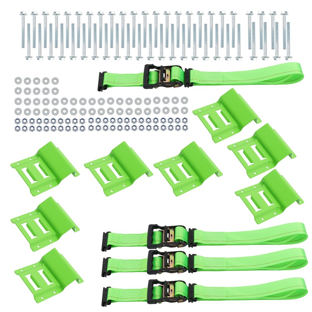 E Track System Heavy Duty Wheel Chock Tie Down Straps Set Durable Universal