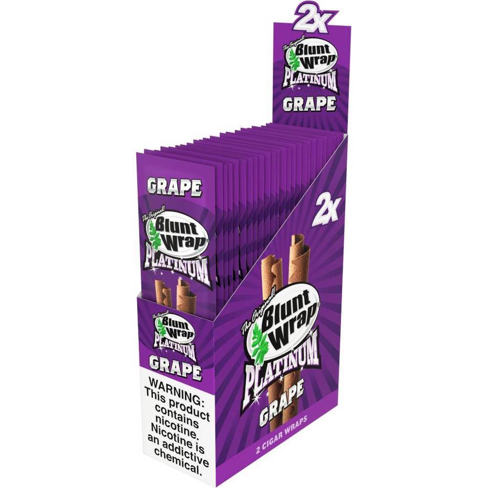 Double Platinum Wraps - Grape Flavor Wraps - 25 Pouches (2 Per Pack)