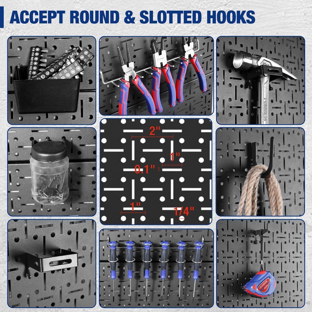 WORKPRO 48" Adjustable Workbench 2PC 16x32" Metal Pegboard 1500LBS Load Capacity