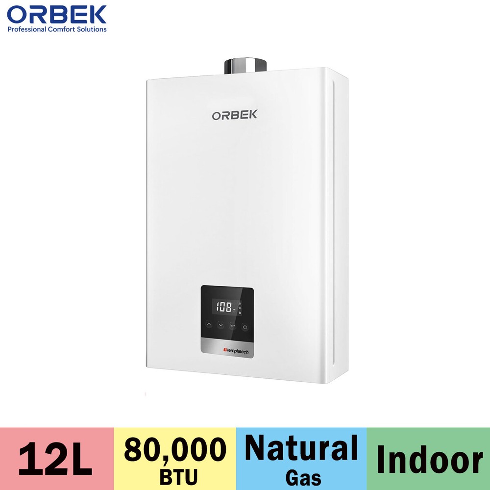 80,000 BTU Tankless Water Heater Natural/Propane Gas Indoor On-Demand Boiler