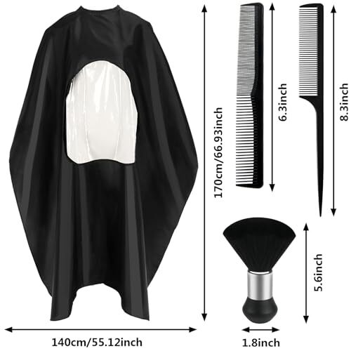 Professional Barber Cape with See-Through Window Waterproof Salon Cape