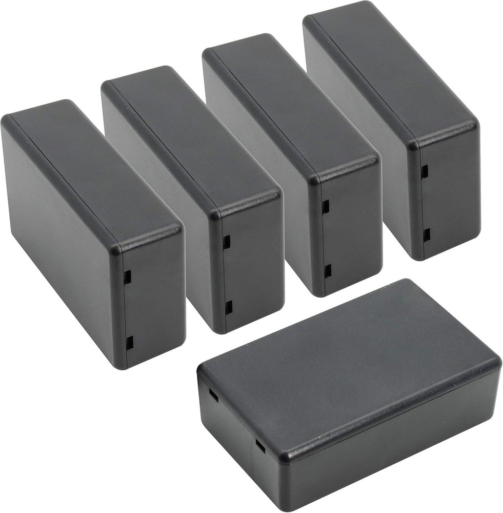 5 Pieces Plastic Project Boxes Junction Case for Electronic Project, Black 3.1 X
