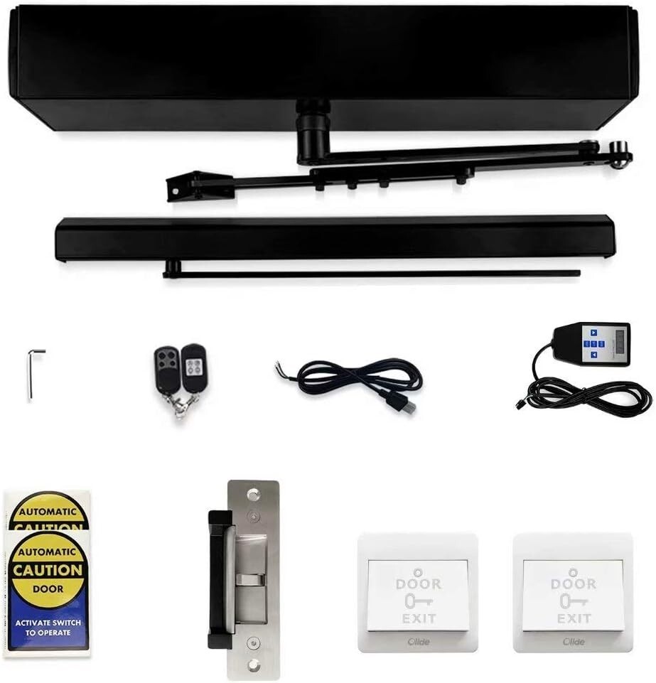 Olide Automatic Electric Swing Opener with Exit Button and Stainless Steel Lock