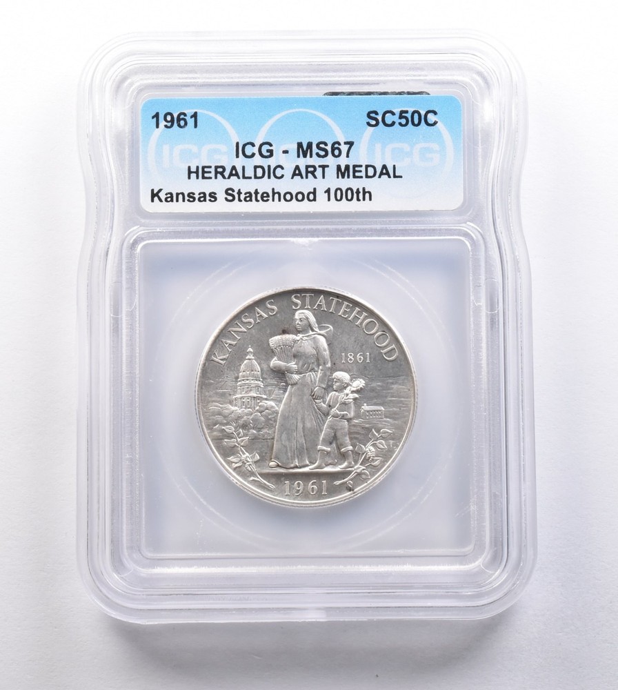 1961 So Called Half Dollar Kansas Statehood 100th MS67 ICG