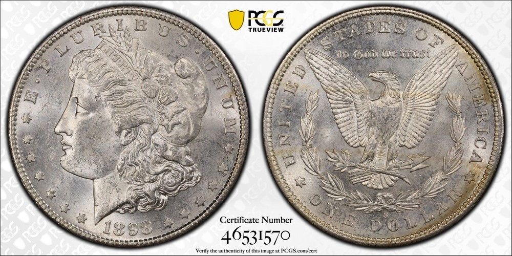 1898 S Morgan Silver Dollar PCGS MS-62