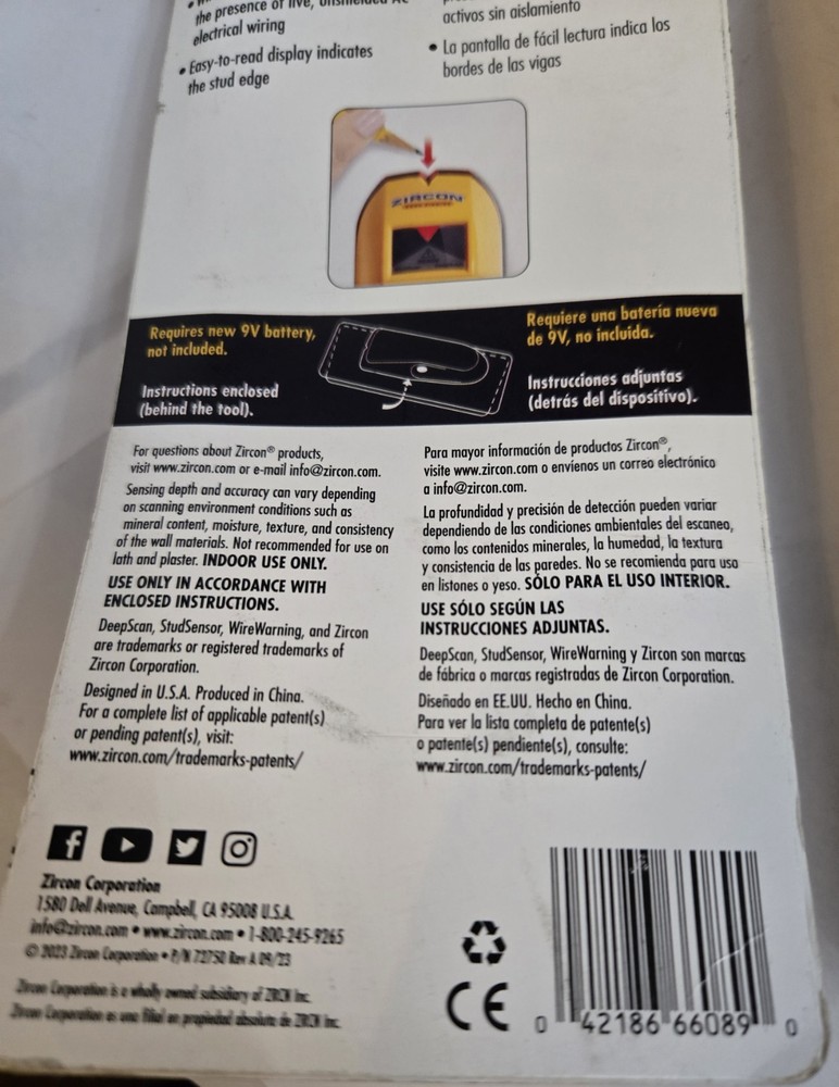 Zircon StudSensor HD55 Stud Finder - Yellow