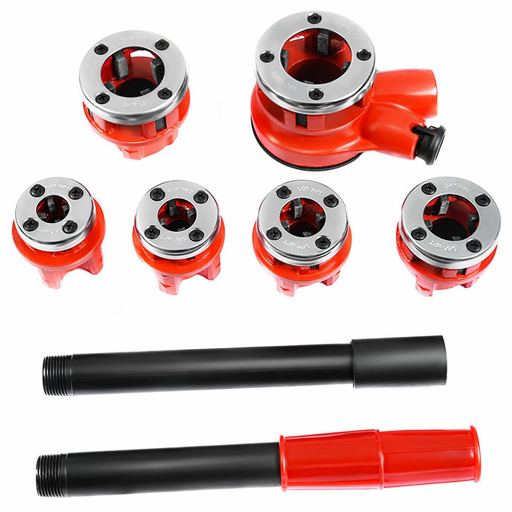 Ratchet Pipe Threader Kit Set w/ 6 Dies & Storage Case